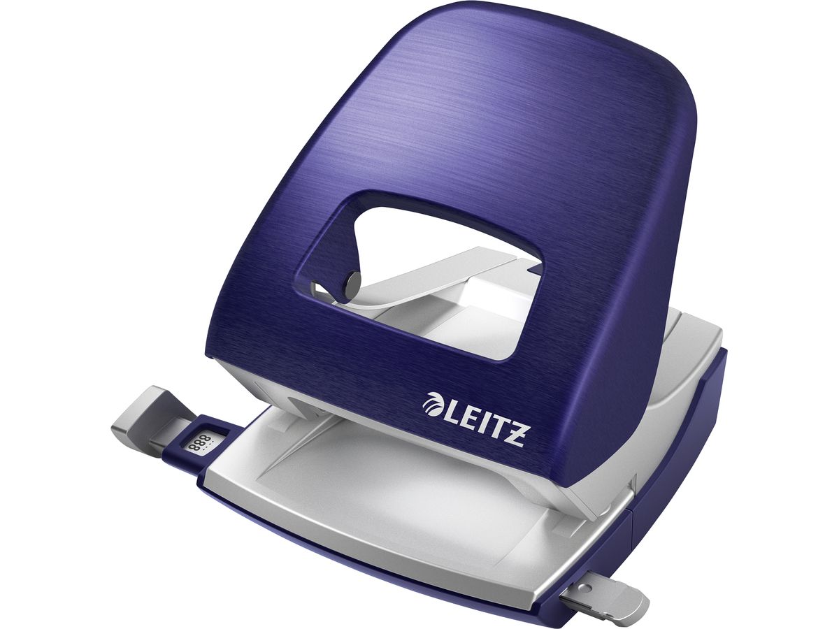 LEITZ Bürolocher NewNeXXt Metall 50060069 titan blau 30 Blatt (4002432107360)