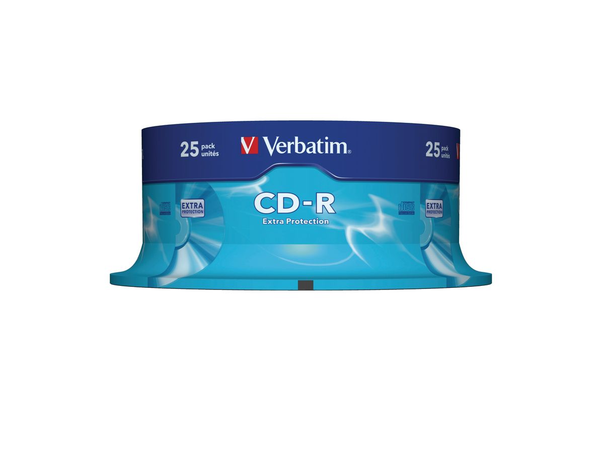 VERBATIM CD-R Spindle 80MIN/700MB 43432 52x DataLife 25 Pcs (0023942434320)