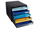 EXACOMPTA Cassettiera BeeBlue A4+ 3094202D Big Box Plus, 5 scomp. (9002494309424)