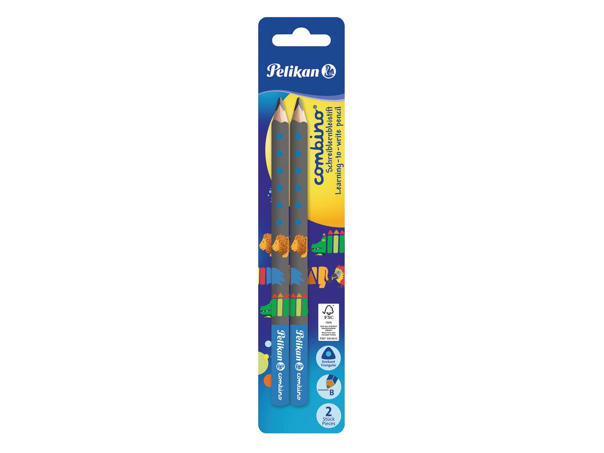 PELIKAN Schreiblernbleistift Combino 811187 grau/blau Tier-Motive (4012700811189)