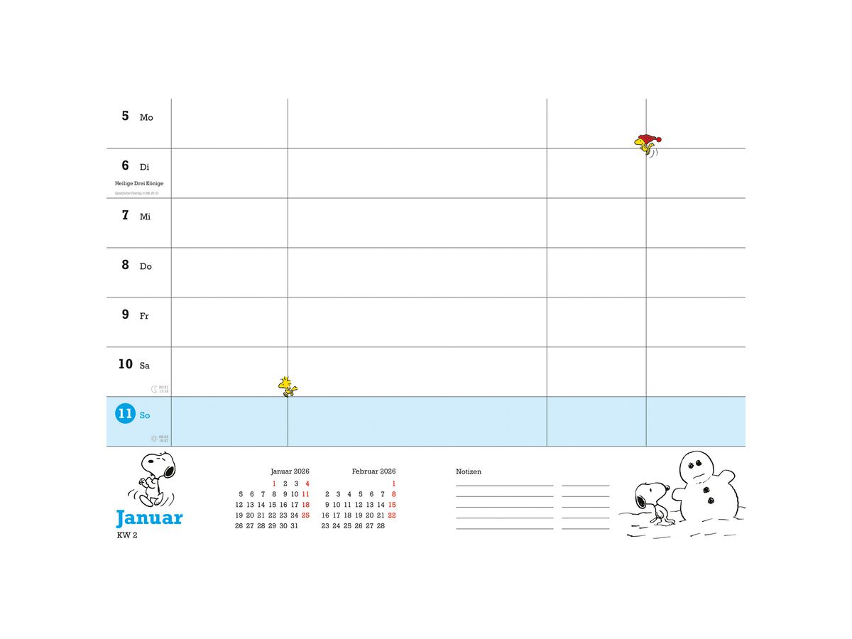 HEYE Familienagenda Peanuts 2026 21545+26 1W/2S DE 15.2x23.2cm (9783756410446)