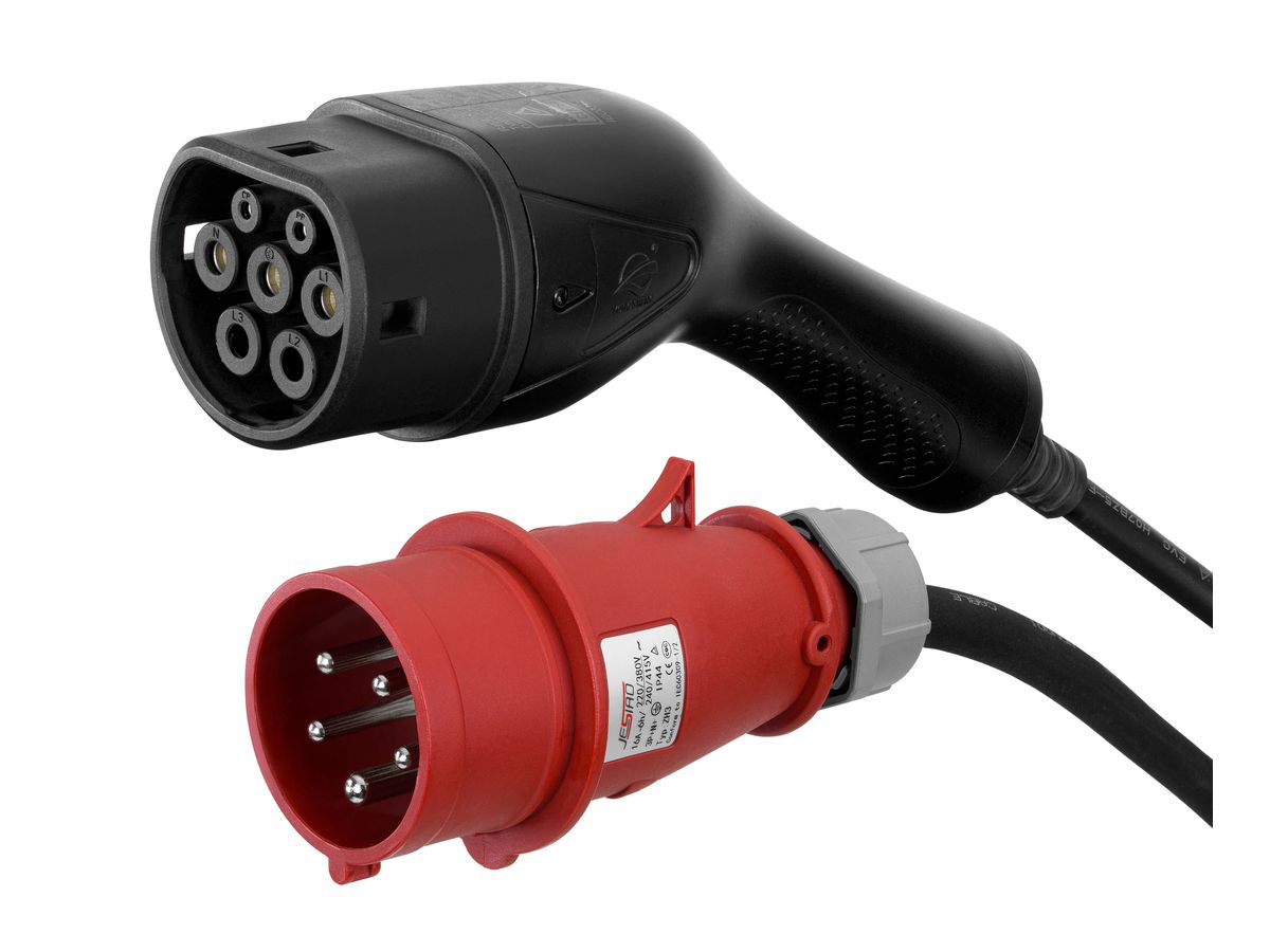 DELTACO e-Charge,cab.LED disp.type-2 EV-3226 3-phase,16A, Mode-2,6m,Bl. (7333048056511)