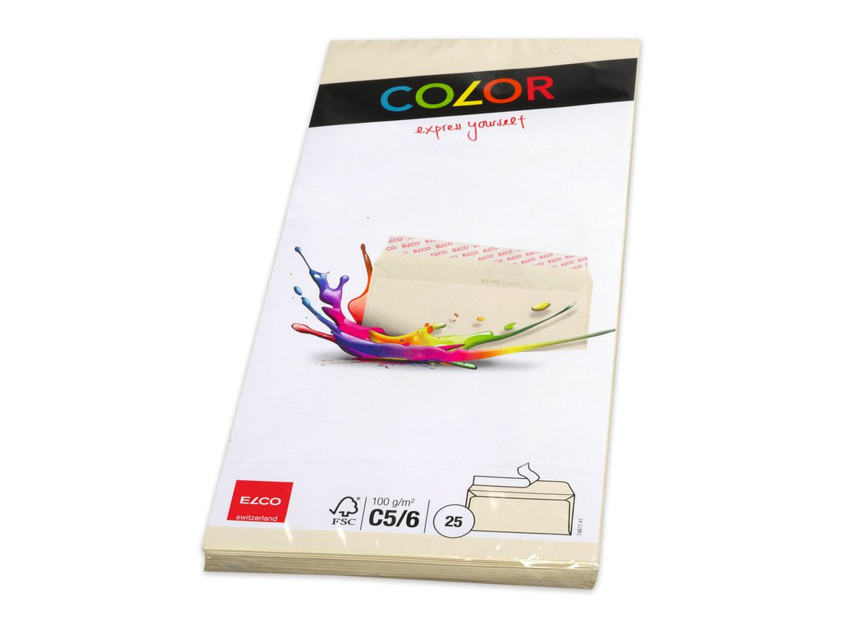 ELCO Busta Office s/finestra C5/6 74617.41 100g, chamois 25 pezzi (7610425434309)