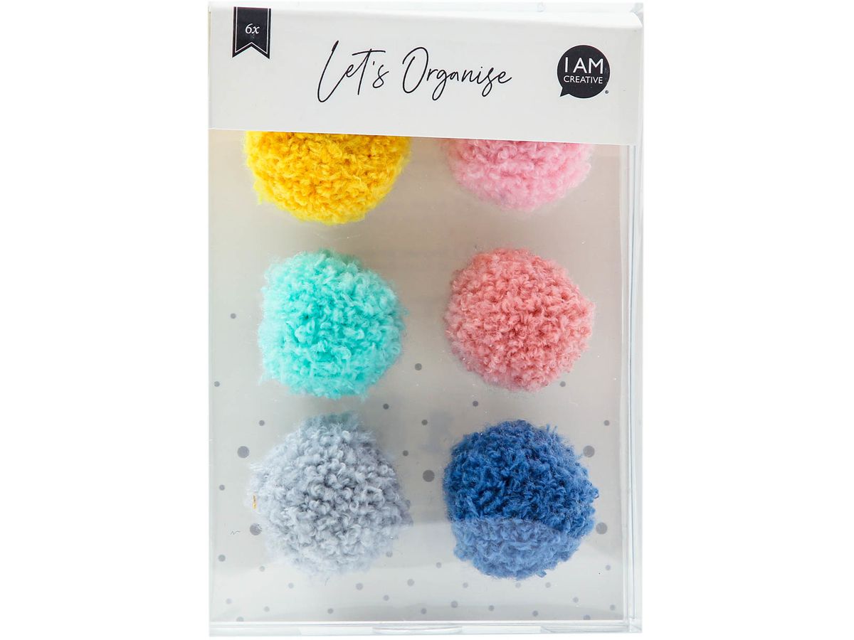 I AM CREATIVE Aimant Pompon Let`s Organize 4035.52 6 pièces (7611983215492)
