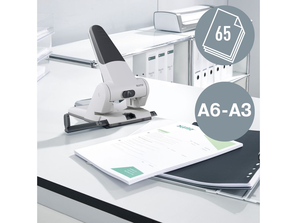 LEITZ Perforateur registre 6.3mm 51800035 bleu 65 feuilles (4002432364015)