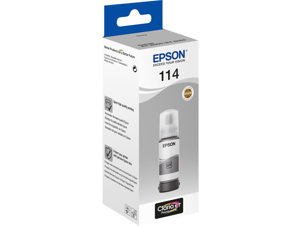 EPSON Flacone d'inch. 114 grey T07B540 EcoTank ET-8500 6200 pagine (8715946687339)