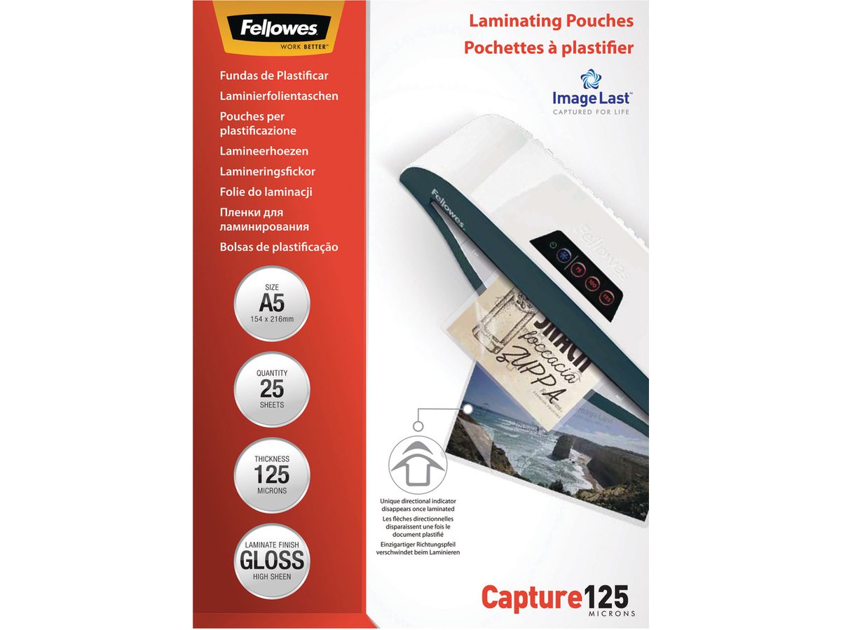 FELLOWES Laminiertasche A5 5396101 glanz, 125my 25 Stk (0077511539619)