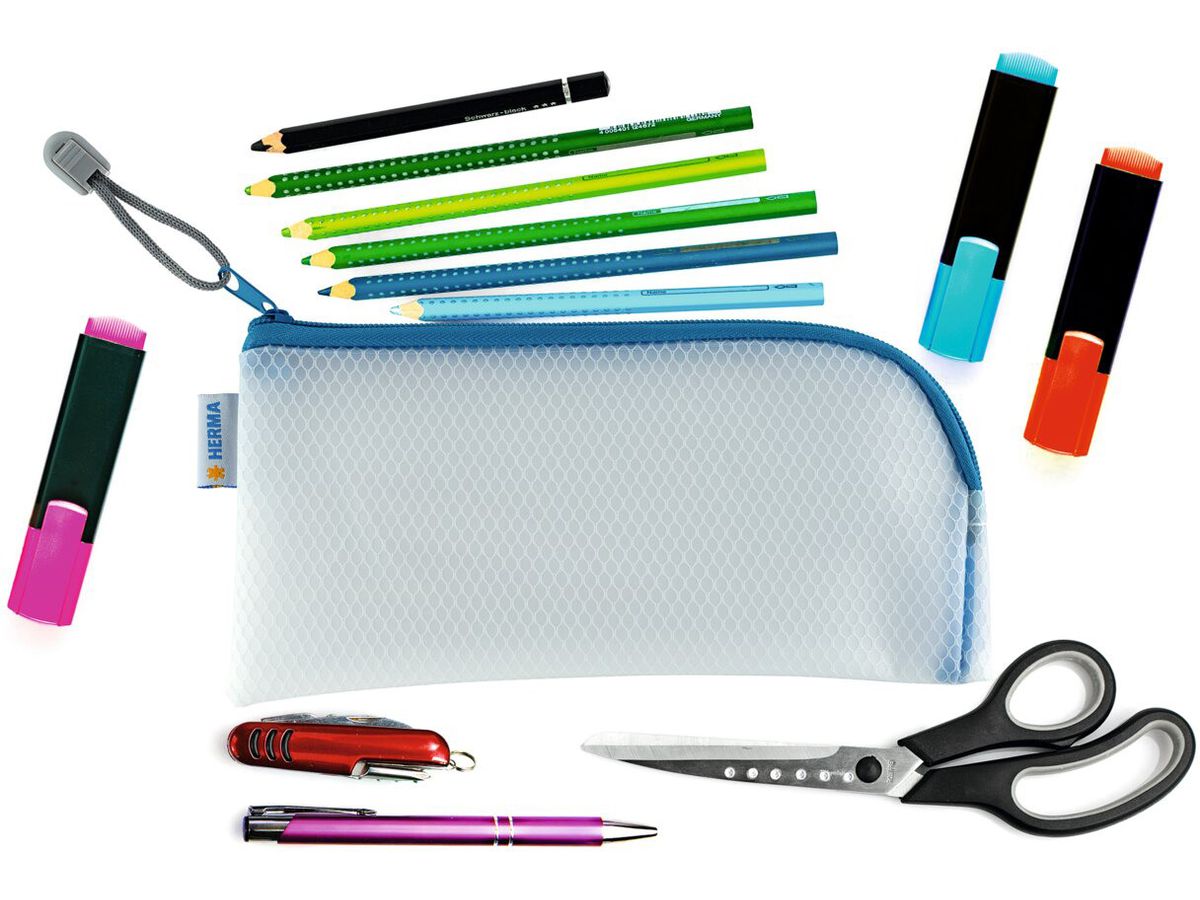 HERMA Tasca documenti con zip A6 20003 blu, 23x11cm (4008705200035)