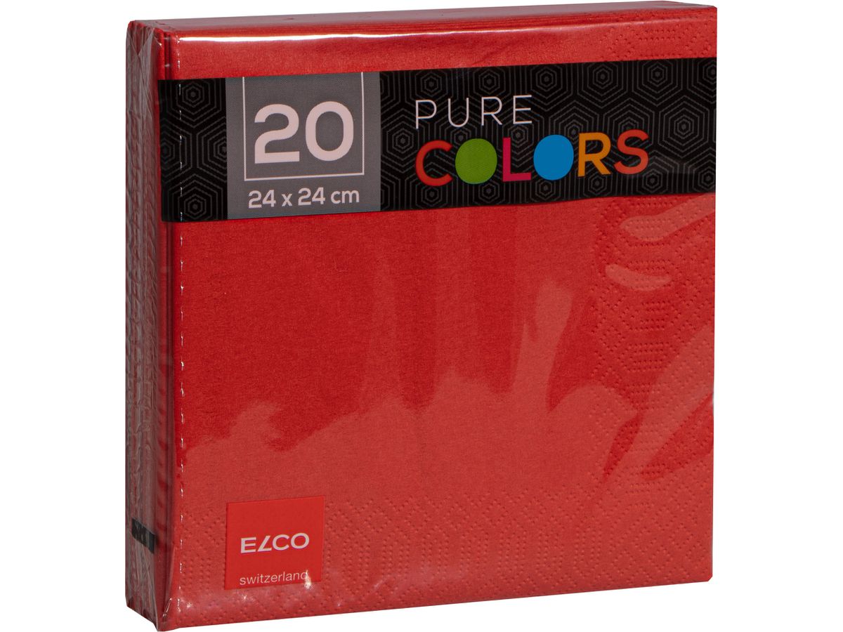 ELCO Serviettes tissue 24x24cm PC234020-020 3 plis, rouge 20pcs. (7612614062942)