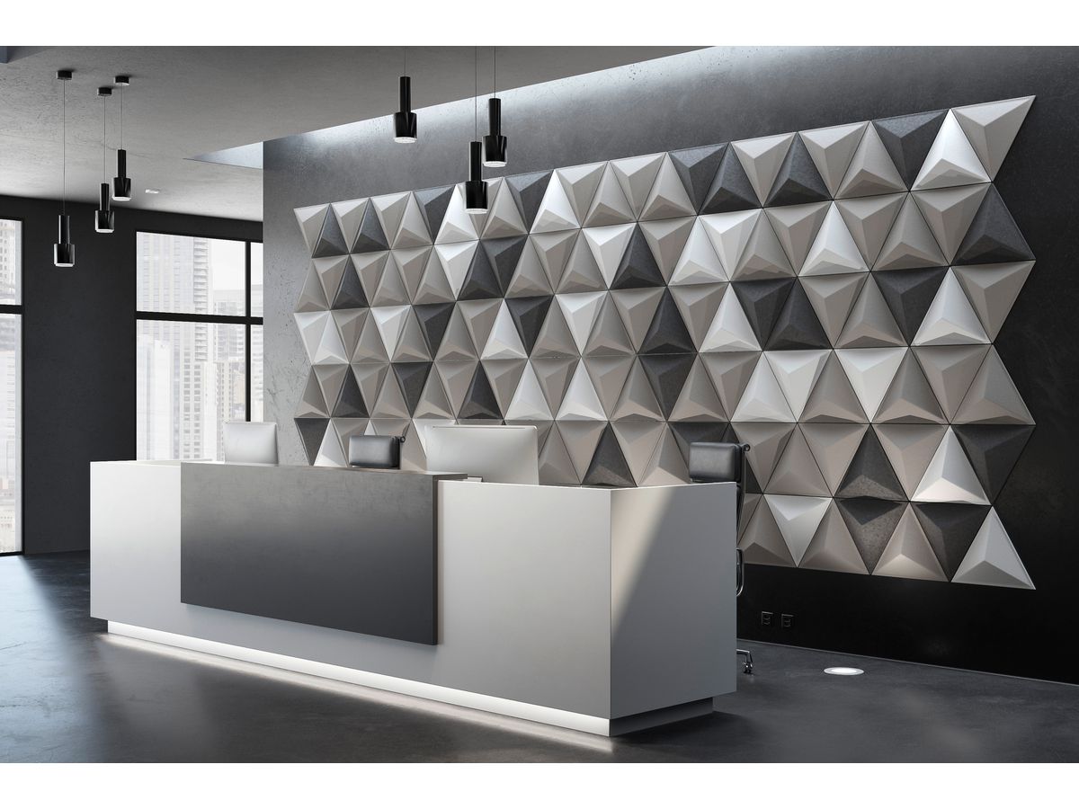SUONO Panneaux muraux 48x42x8cm 3117.U09.0400 TILES 3D, CONE, blanc 6 pcs. (7640439765120)