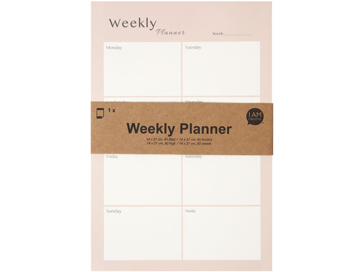 I AM CREATIVE Wochenplaner 14x21cm 4005.26 rosa 80 Blatt (7611983212002)