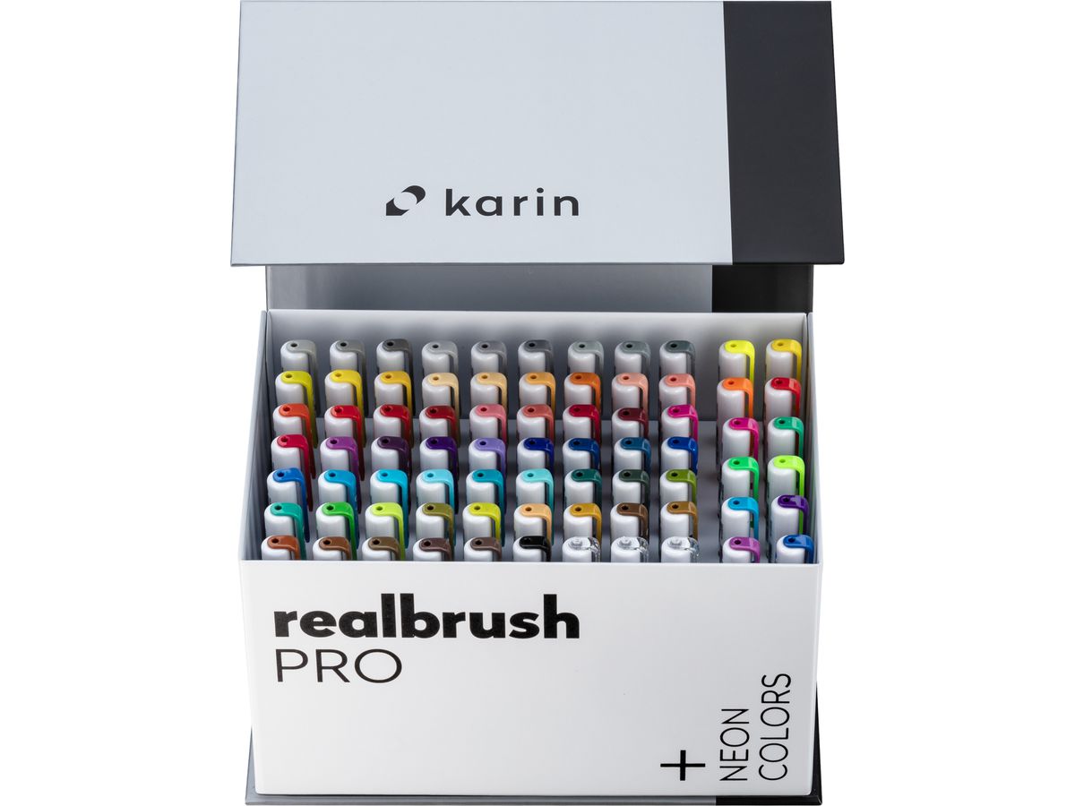 KARIN Real Brush Pen Pro 0.4mm 31C13 Mega Box, 3 Blender 72 Stück (5904446031404)