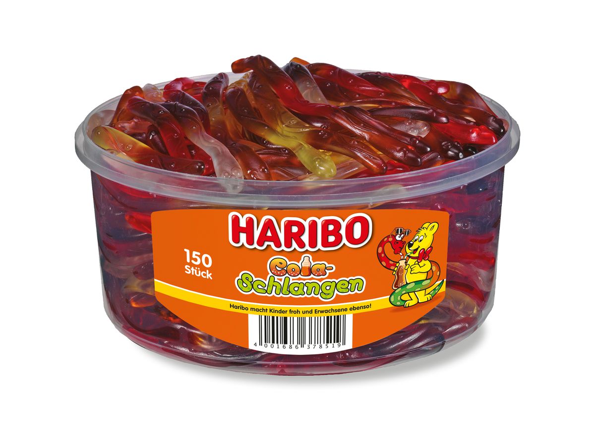 HARIBO Serpents de Cola 60489 Boîte 1050g, 150 pcs. (4001686378519)