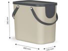 ROTHO Recyclingbox Albula 25lt 1024907422 Cappuccino 180x332x180mm (7610859202451)