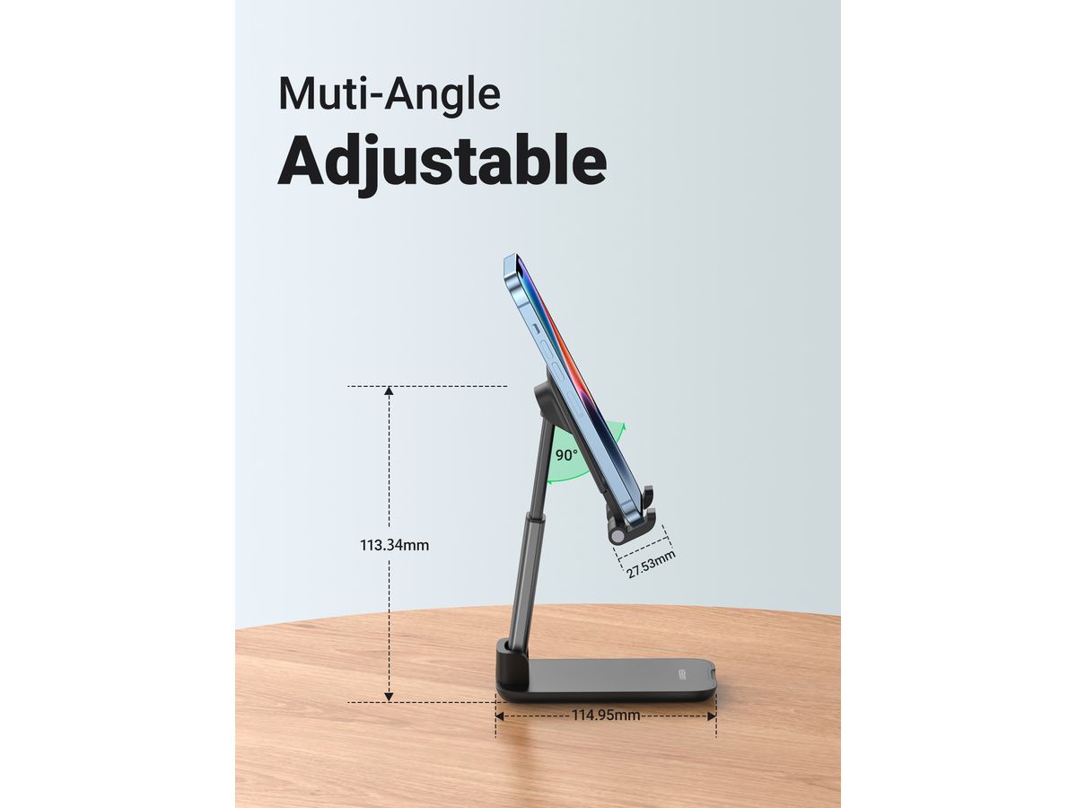 UGREEN Multiangle Phone Desktop 20435 Stand, Foldable, Black (6957303824359)