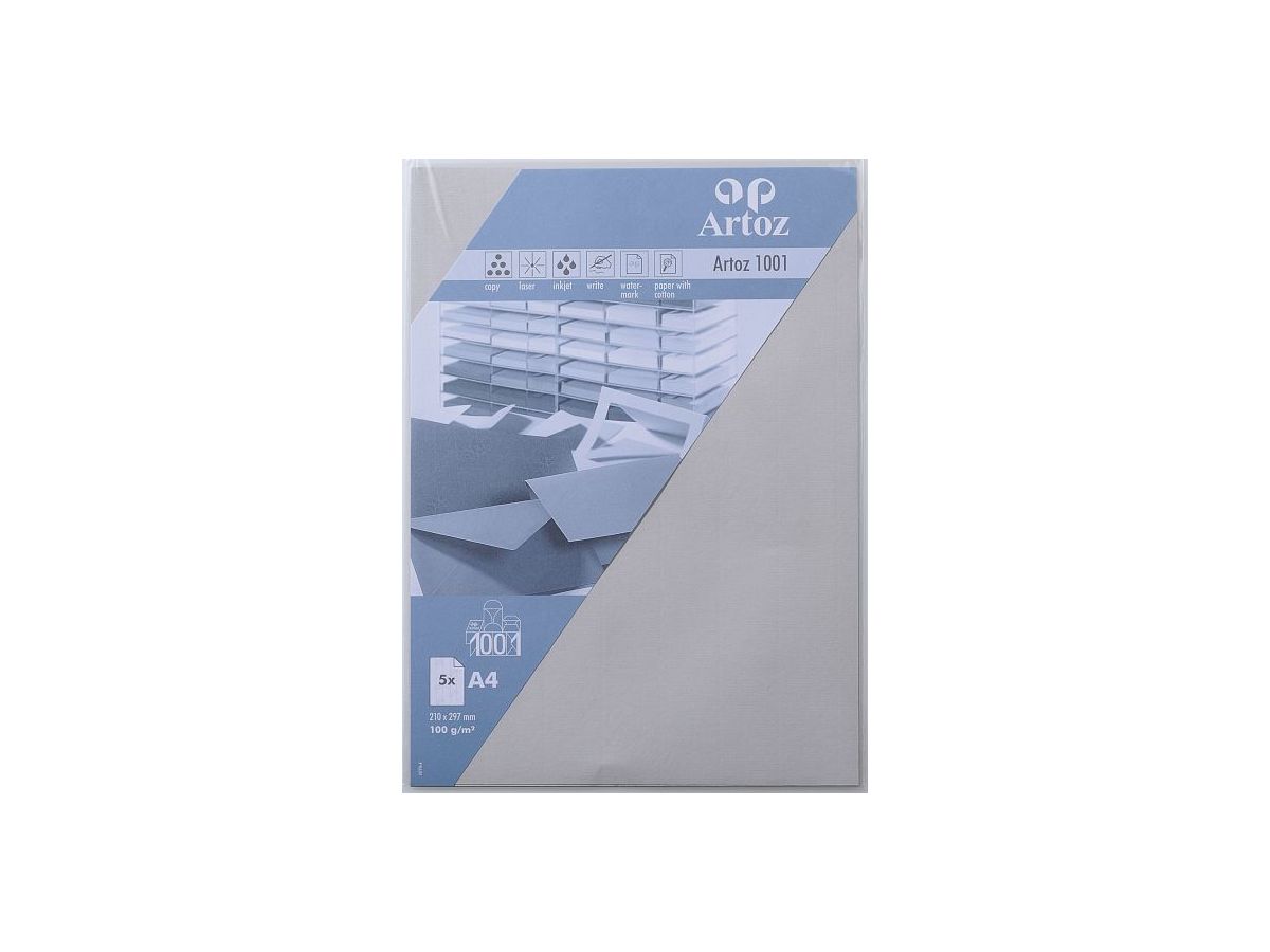 ARTOZ Carta 1001 A4 107796142 100g, grigio chiaro 5 fogli (7612450869804)