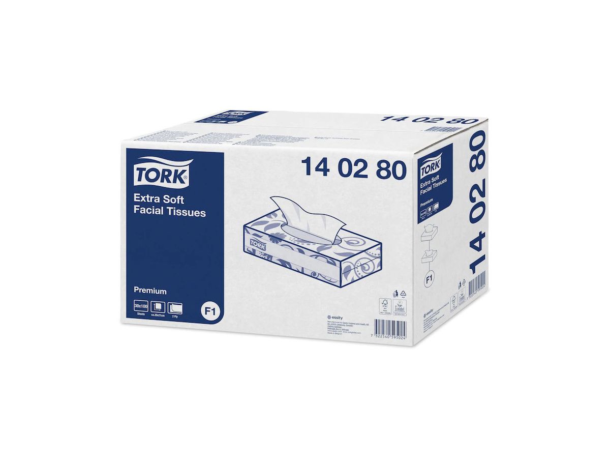 TORK Tissus cosmétiques 140280 blanc, 2 plis 100 feuilles (7322540594805)