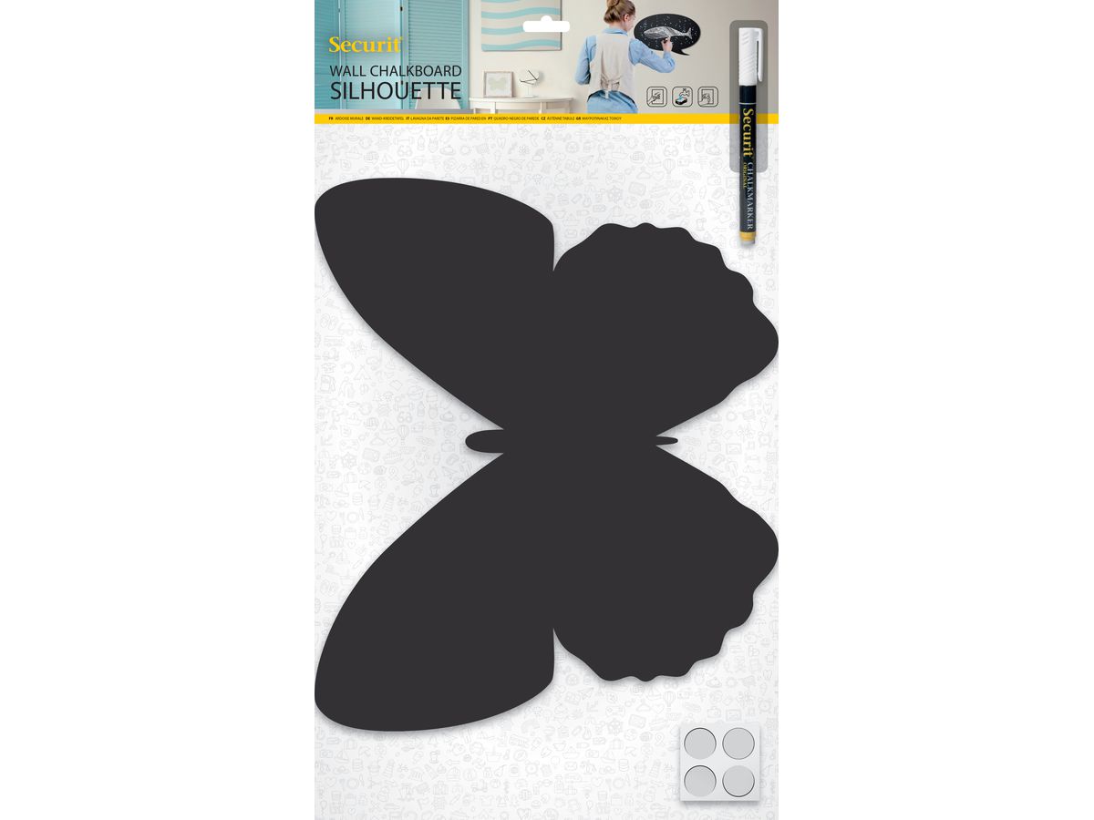 SECURIT Lavagna Gesso BUTTERFLY FB-BUTTERFLY nero 31x35.5x0.3cm (8718226493873)