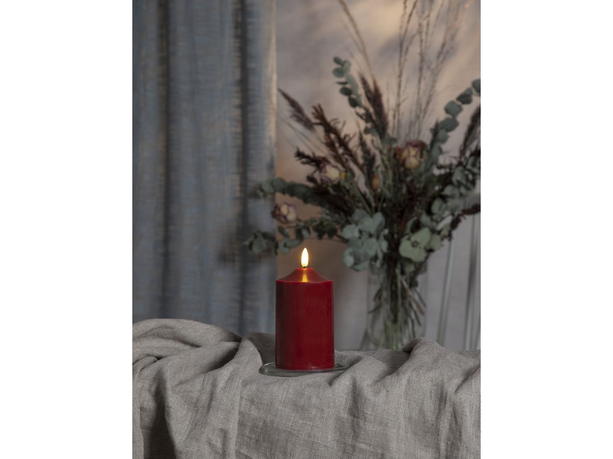 STAR TRADING LED Kerze Flamme 15cm 12.063-53 rot (7391482045218)
