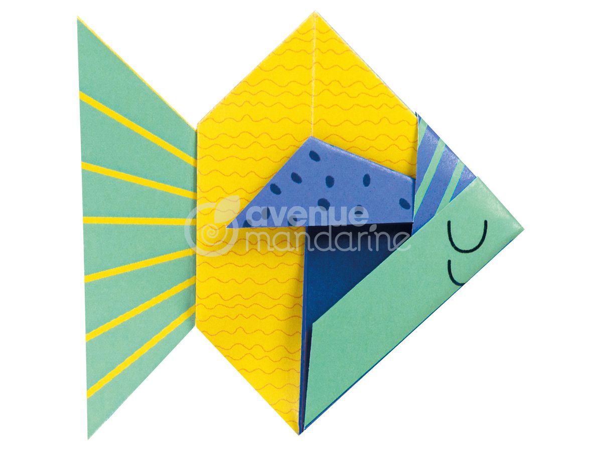 MANDARINE Origamipapier 12x12cm OR510C Mon petit Fisch 20 Blatt (3609510575106)