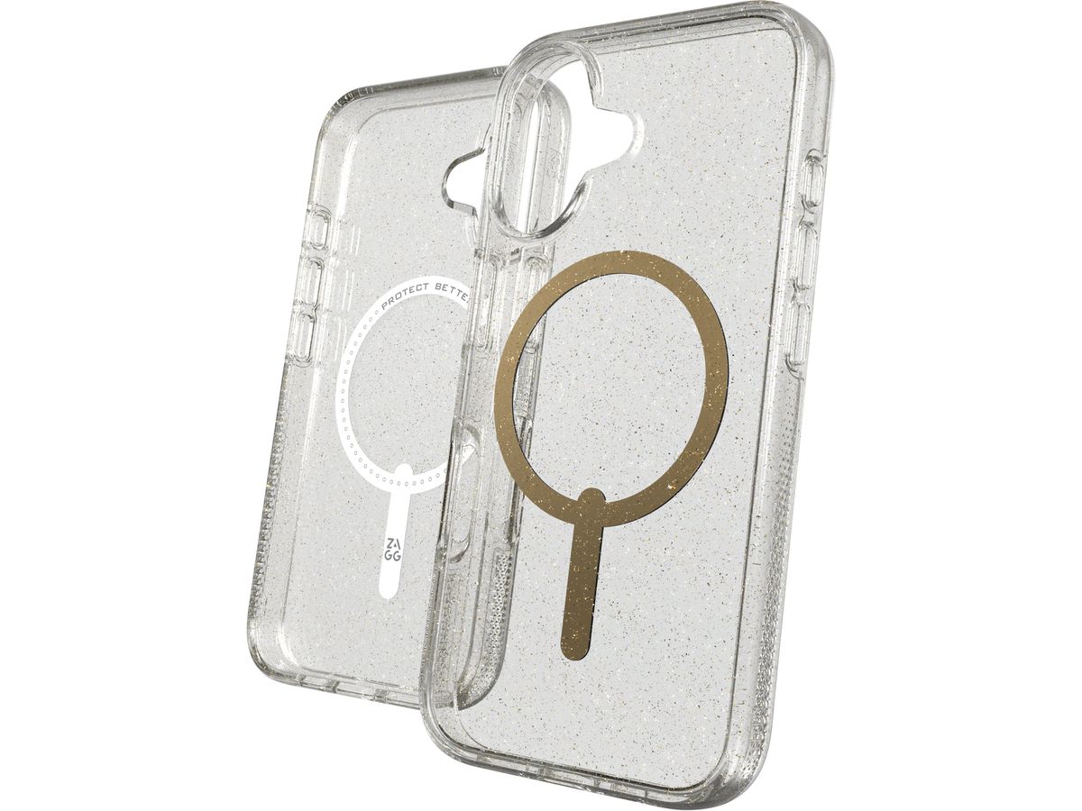 ZAGG Milan Cases Snap Apple 702315126 iPhone 16,Gold Glitter (0840390319623)