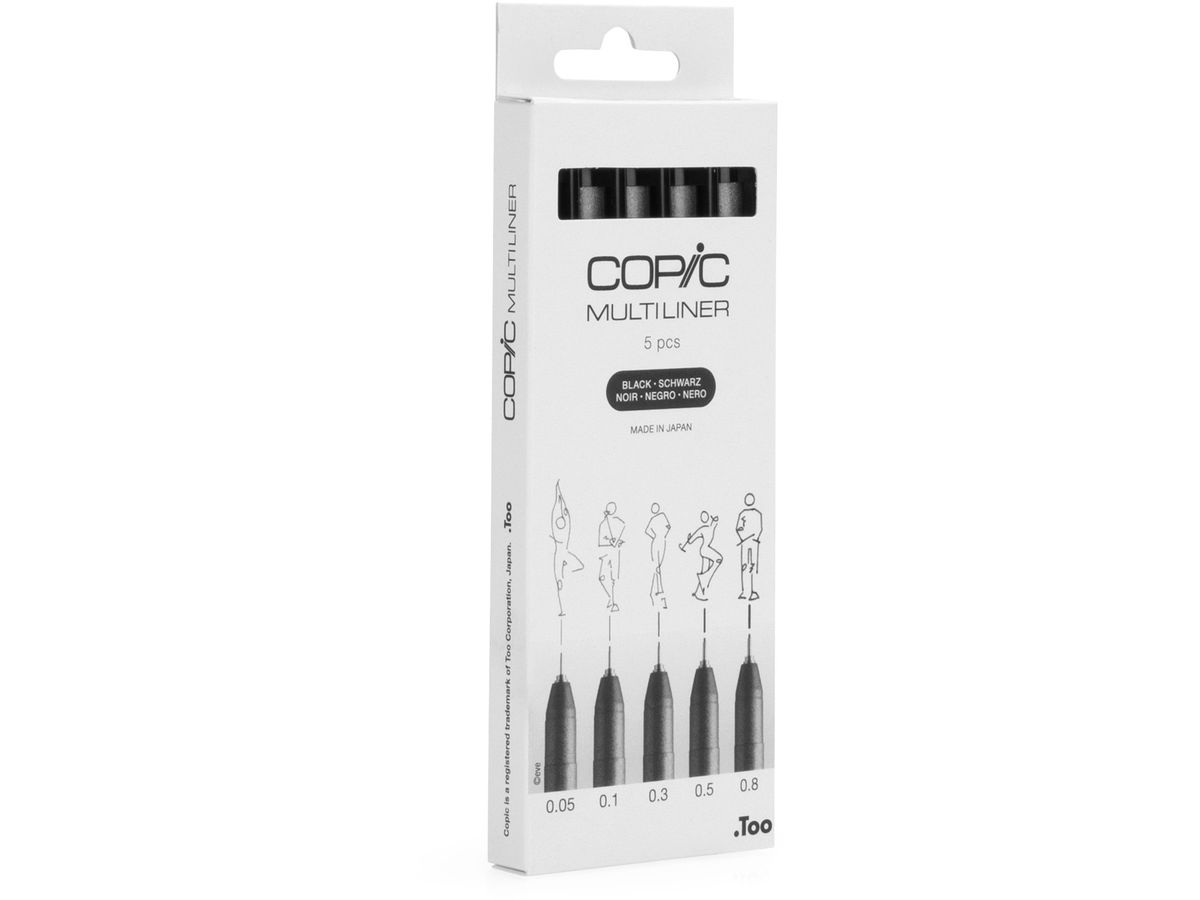 COPIC Multiliner 22075635 noir 5 pièces (4013695266084)