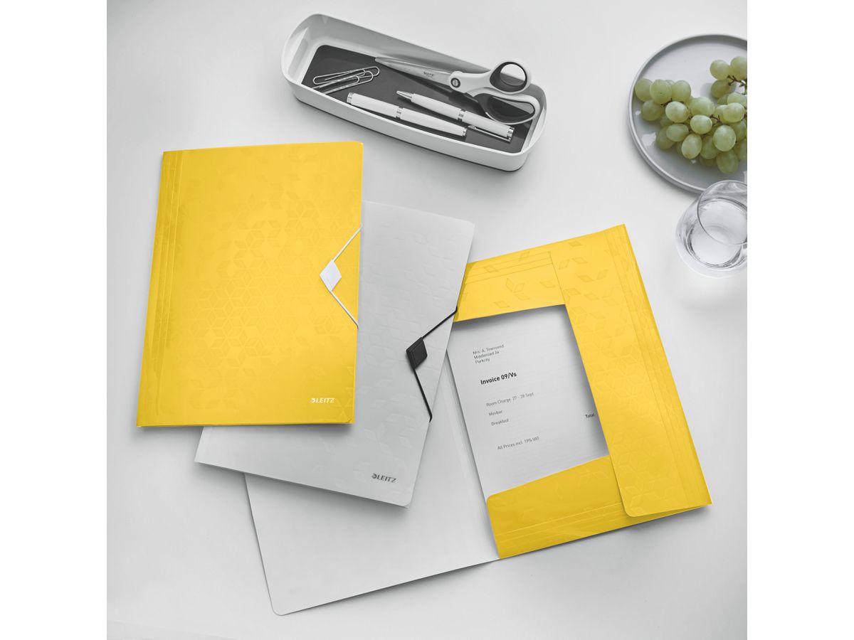 LEITZ Gumminbandmappe WOW A4 4599-00-16 gelb für 150 Blatt (4002432123018)