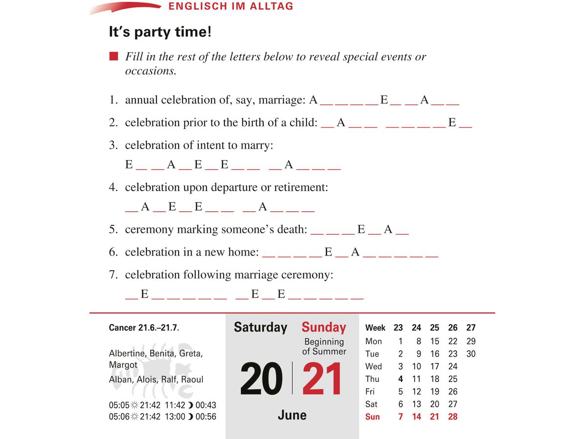 HARENBERG Abreisskalender 2026 2110800+26 Englisch DE, EN 12.5x16cm (9783840035838)