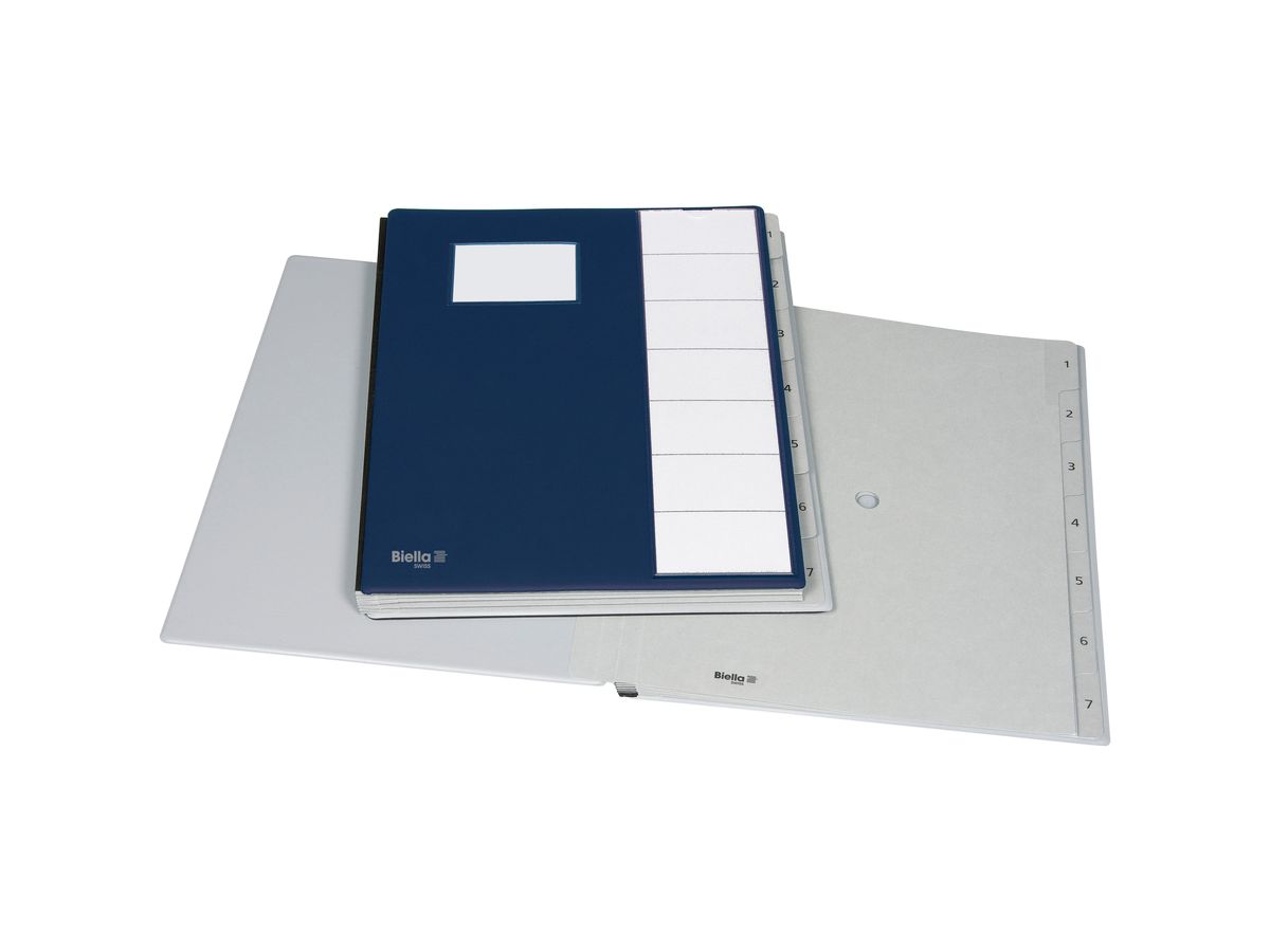 BIELLA Cartella a scomparti Pronto A4 32040707U blu scuro 7 scomparti (7611365287017)