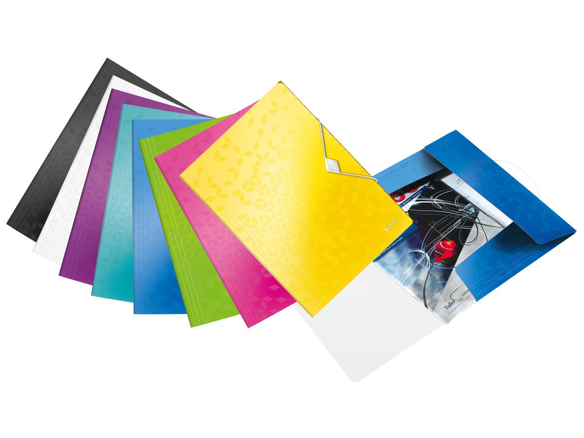 LEITZ Gumminbandmappe WOW A4 4599-00-16 gelb für 150 Blatt (4002432123018)