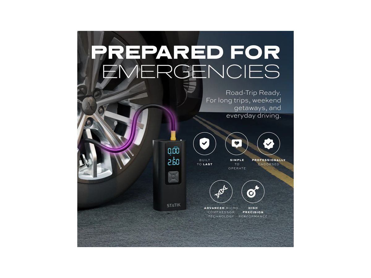 STATIK TireHero Wirel.Air Pump. PUP-0590 Built in PB 6000mAh, Black (0810024057573)