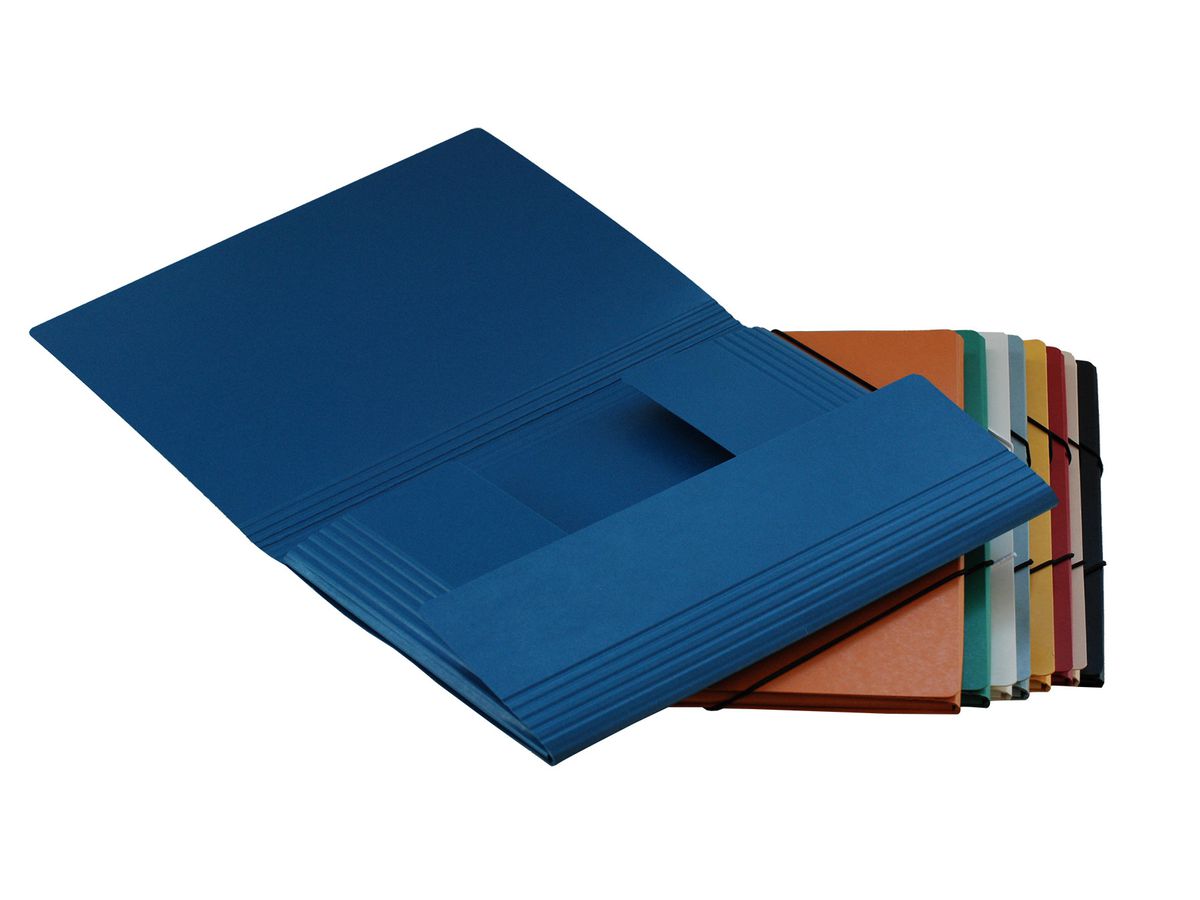 EROLA Gummibandmappe 650my A4 33299 chamois Pressspan 3 Klappen (7640114443367)