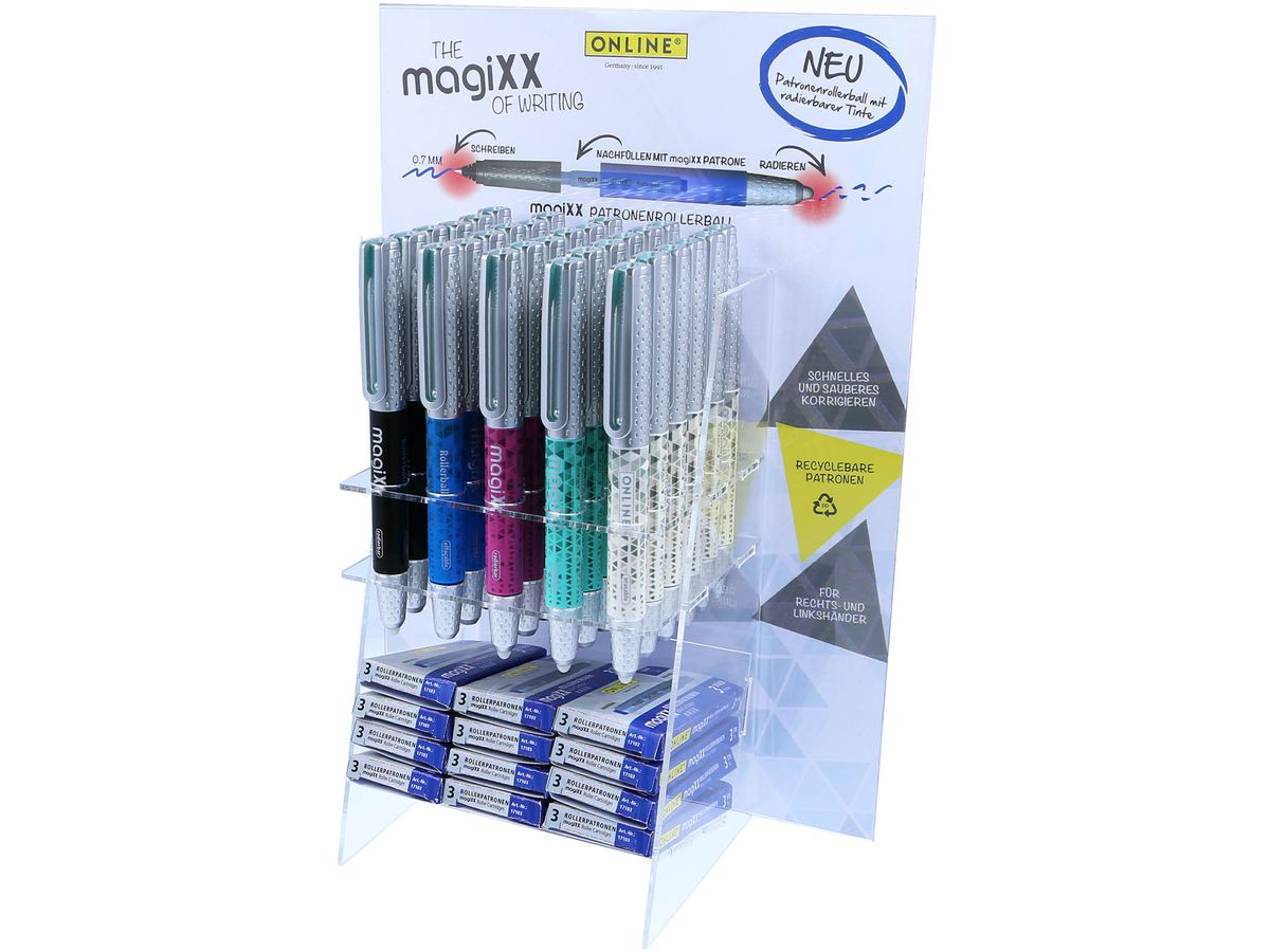ONLINE Display Rollerball MagiXX 55005/30 radierbar, ass. Farben (4014421550057)