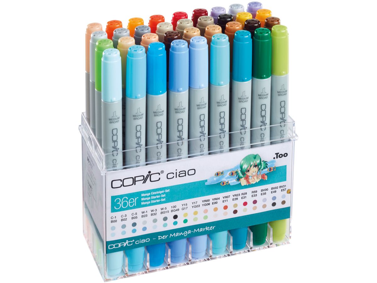 COPIC Marker Ciao 22075715 36 pz. Set Manga (4013695261034)