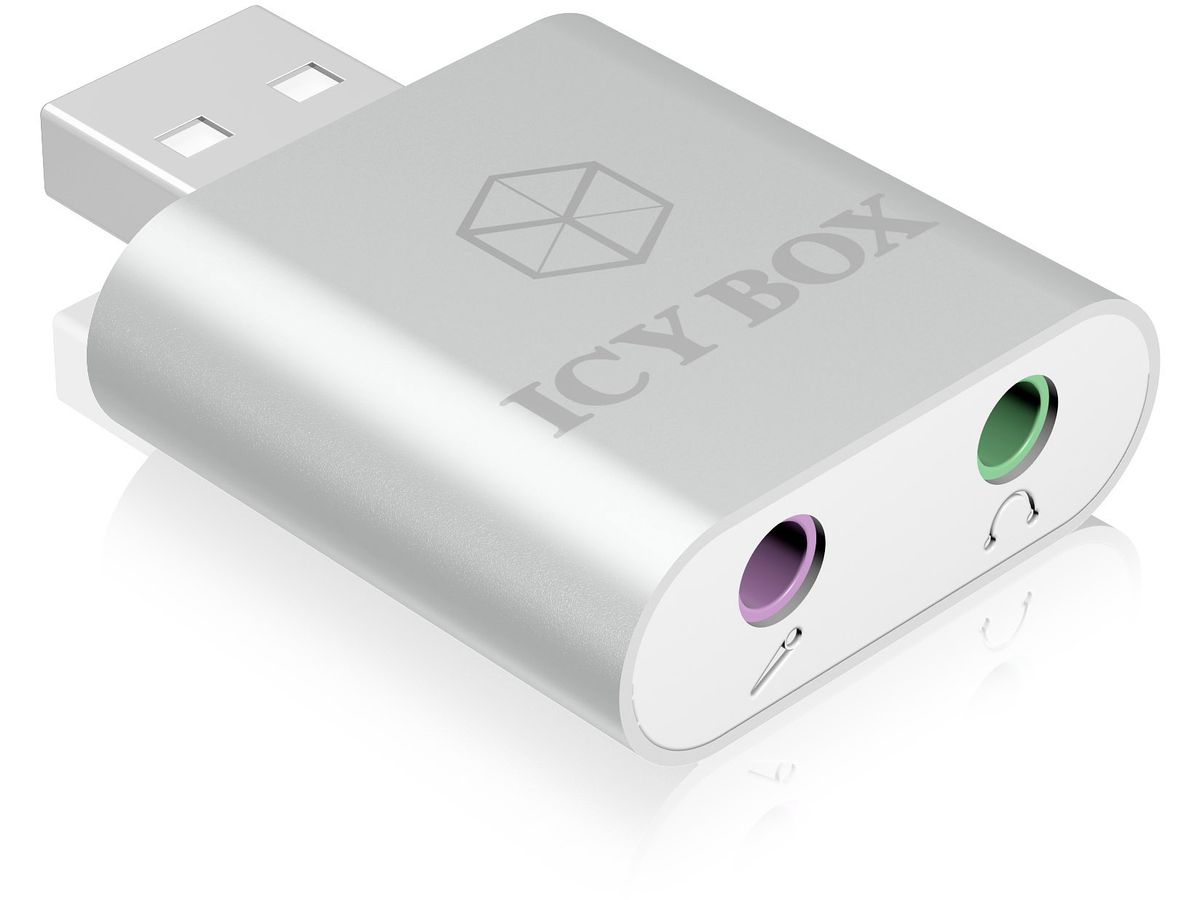 ICY BOX Head- & Microphone Adapter IB-AC527 2x 3.5 mm jack to usb 2.0 (4250078163206)