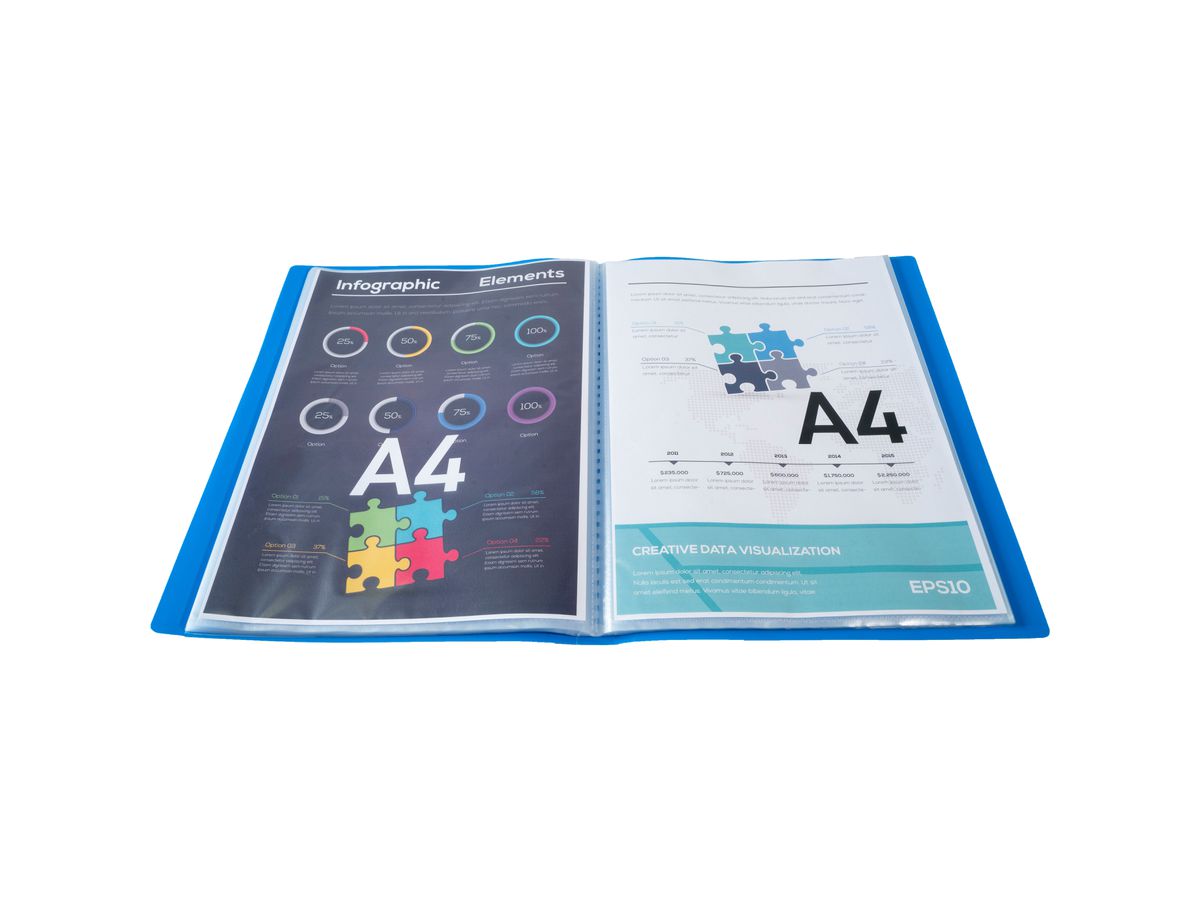 EXACOMPTA Livre présentation A4 8557E bleu 50 sacs (3130630085577)