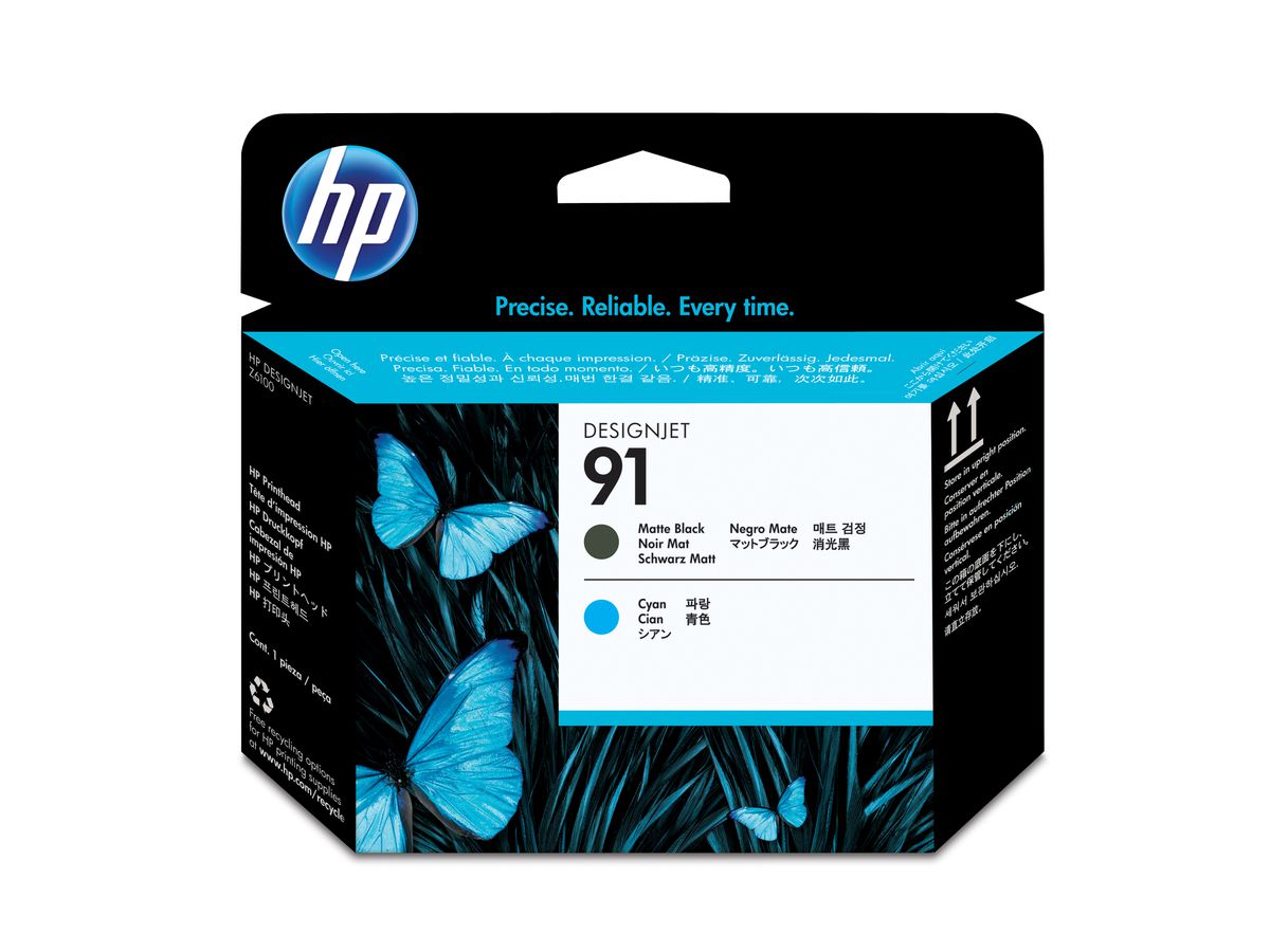 HP Tête d'impr. 91 noir mat/cyan C9460A DesignJet Z6100 (0882780987142)