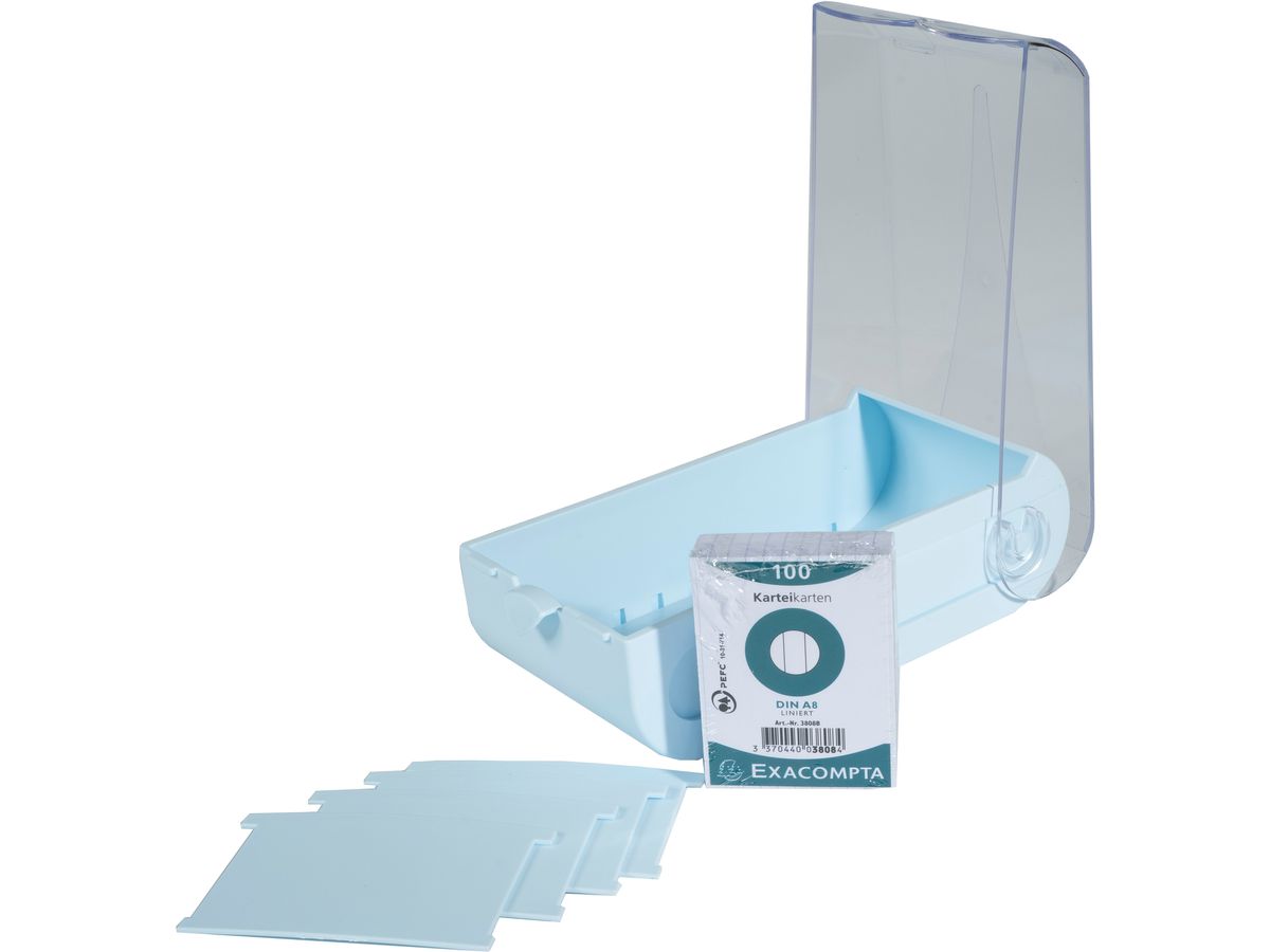 EXACOMPTA Schedario Bunny Box A7 5346223D blu pastello 13.2x8.5x25cm (9002493047891)