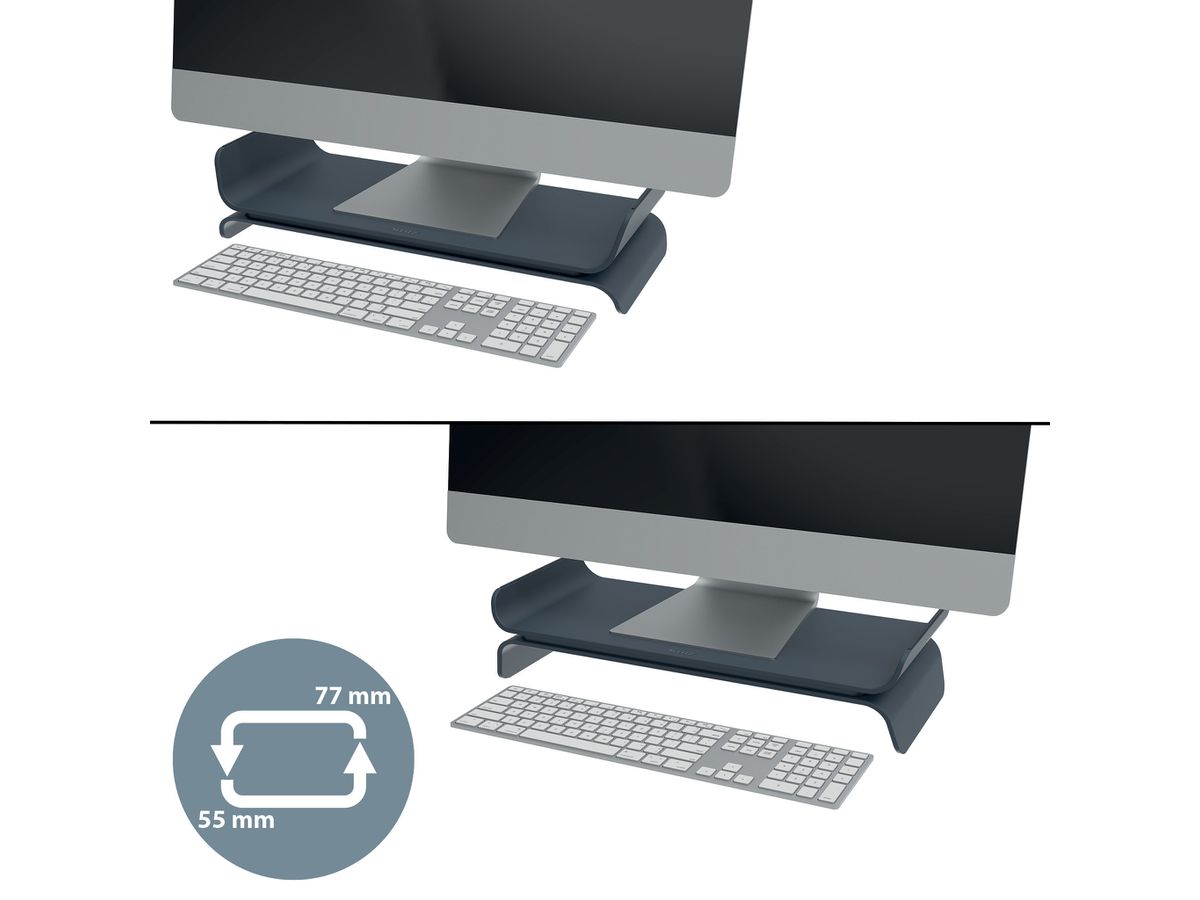 LEITZ Support pour moniteur Ergo 6504-00-89 Gris fonce (4002432134823)