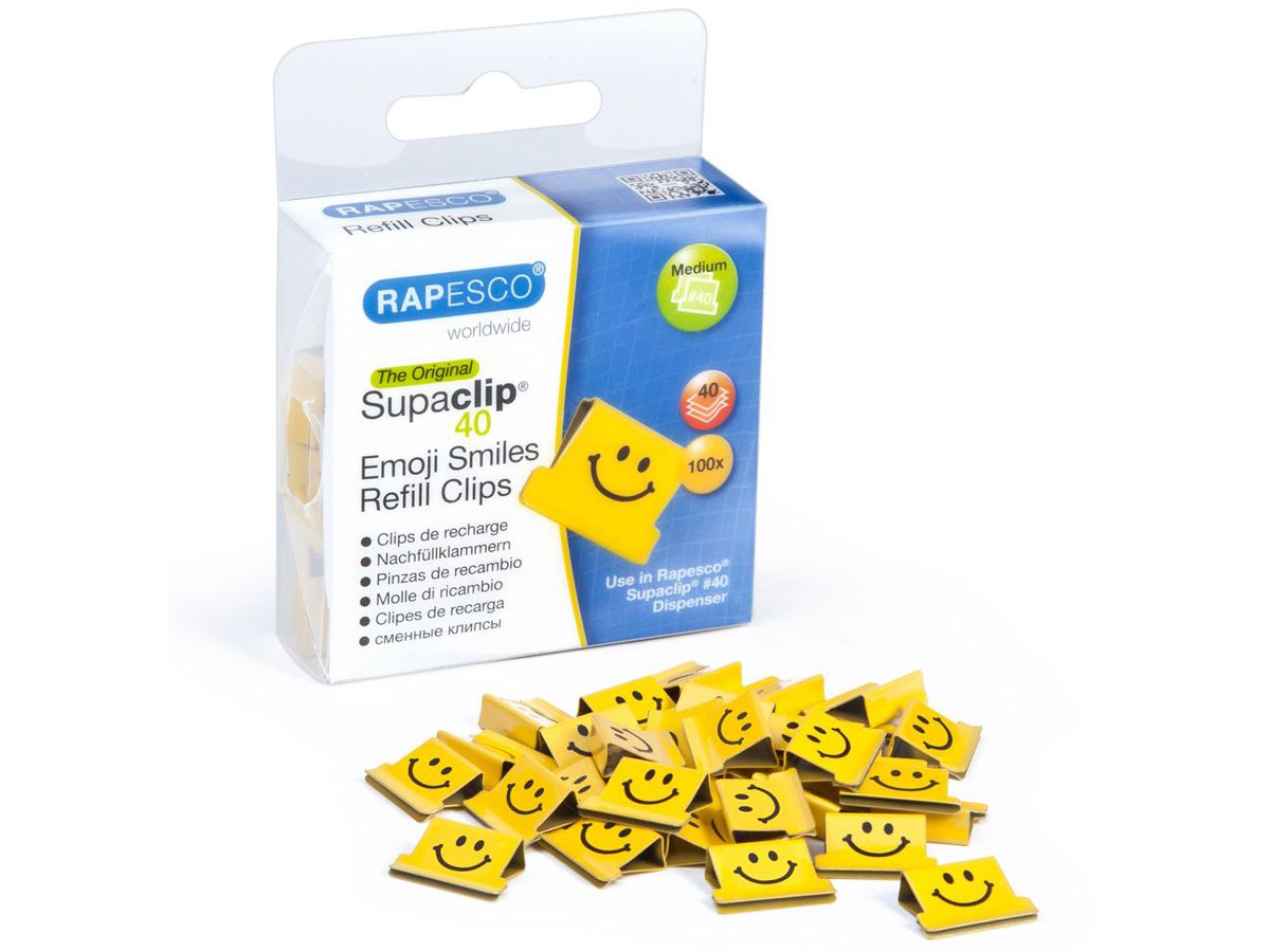 RAPESCO Clips Refill Emoji 1380 jaune 100 pcs. (5018505030496)