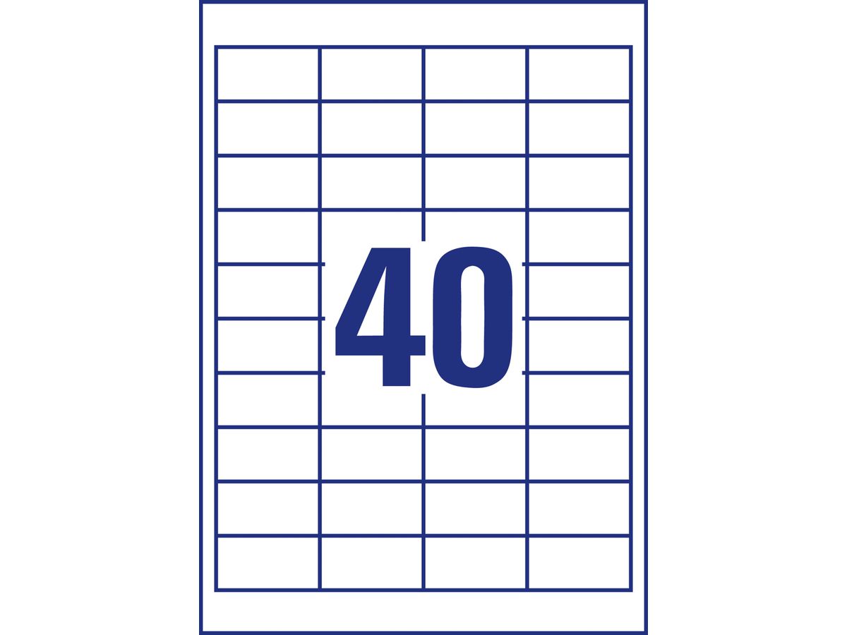 AVERY ZWECKFORM Universal-Etiketten 485x254mm 4780-65 weiss 50+15 Blatt (4004182347805)