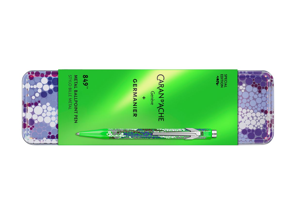 CARAN D'ACHE Stylo à bille 849 GERMANIER NM0849.116 vert fluo, avec boîte métal (7630002360937)