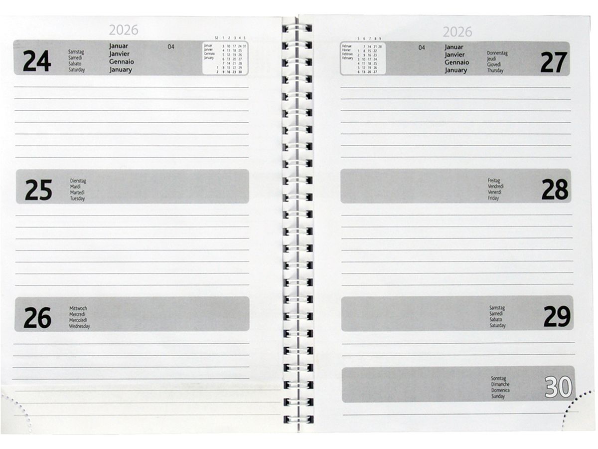 SIMPLEX Agenda semainier 2026 40125.26 1S/2P bleu ML 14.8x20.8cm (7611468041387)