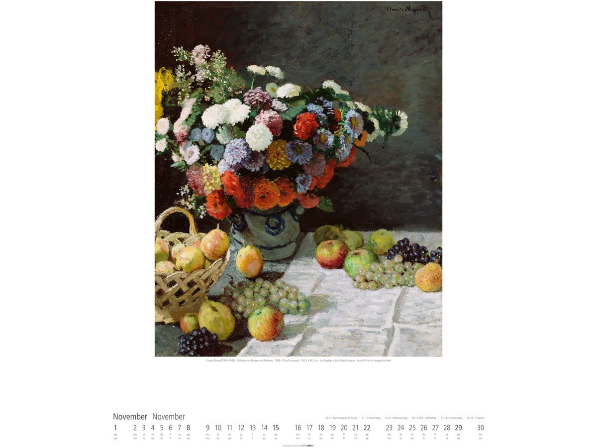WEINGARTEN Calendrier 2026 2955900+26 Claude Monet DE 46x55cm (9783839901786)