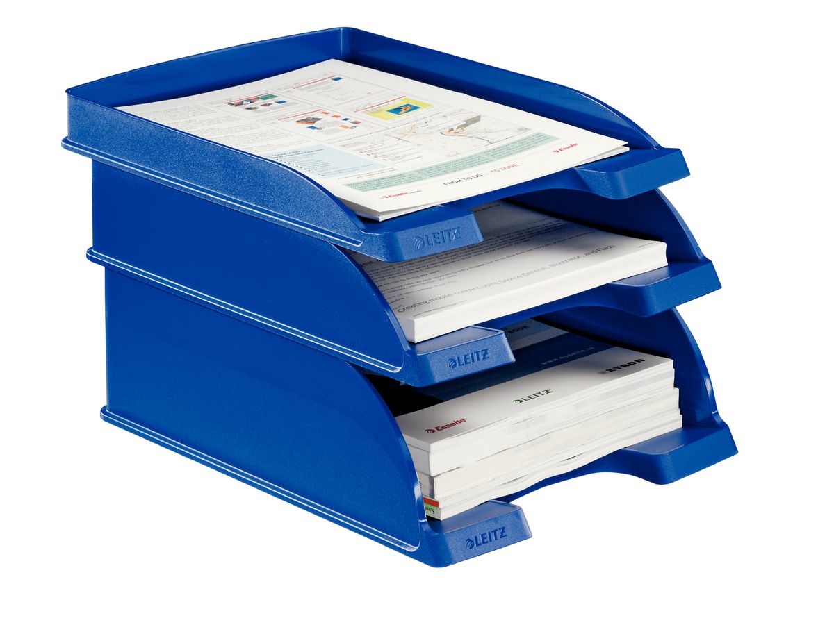 LEITZ Corbeille courrier Jumbo+ A4 52330035 bleu (4002432370894)