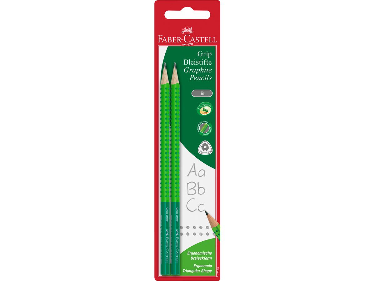 FABER-CASTELL Bleistift Grip B 517093 ass. 2 Stück (4005405170934)