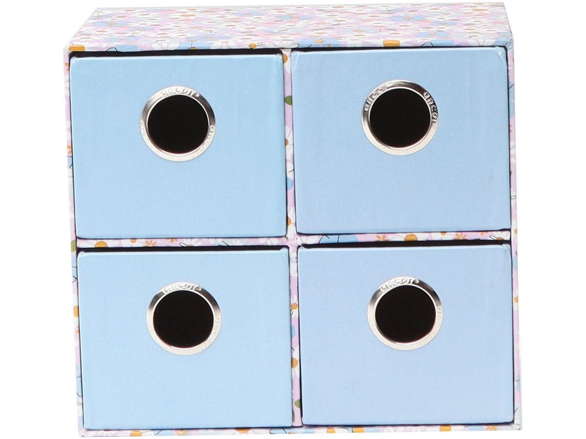 ANCOR Schubladen Box B'Log Flowers 123999 hellblau, 4 Schubladen (5604730123999)