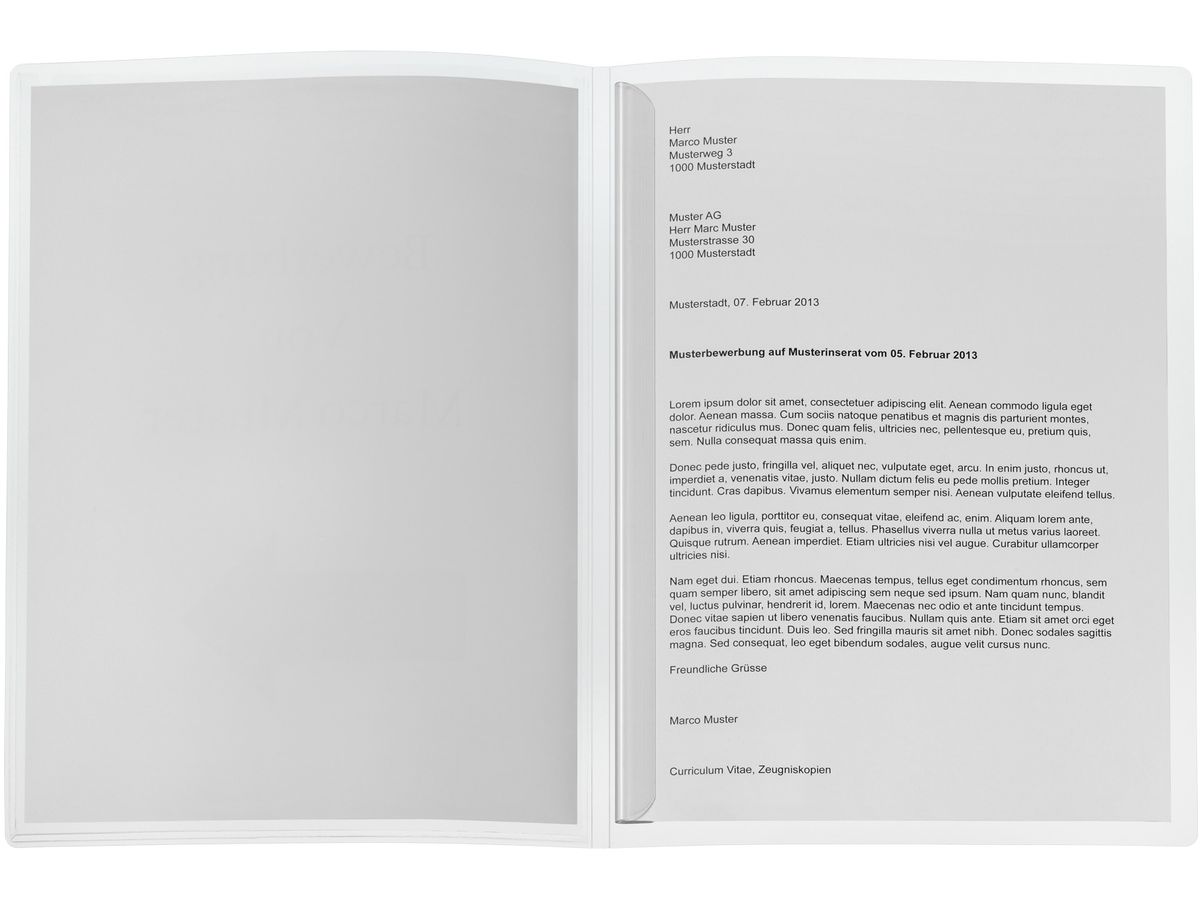 KOLMA Cartella di clip Tender A4 10.019.00 trasp.,2pz.,dorso rilegat. (7611967100547)