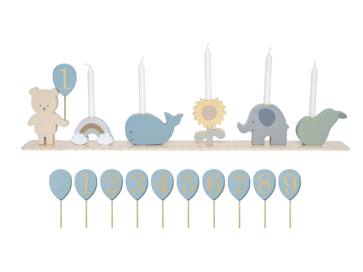 JABADABADO Décoration d'anniversaire 63cm T312 bleu 11 pièces (7332599003128)