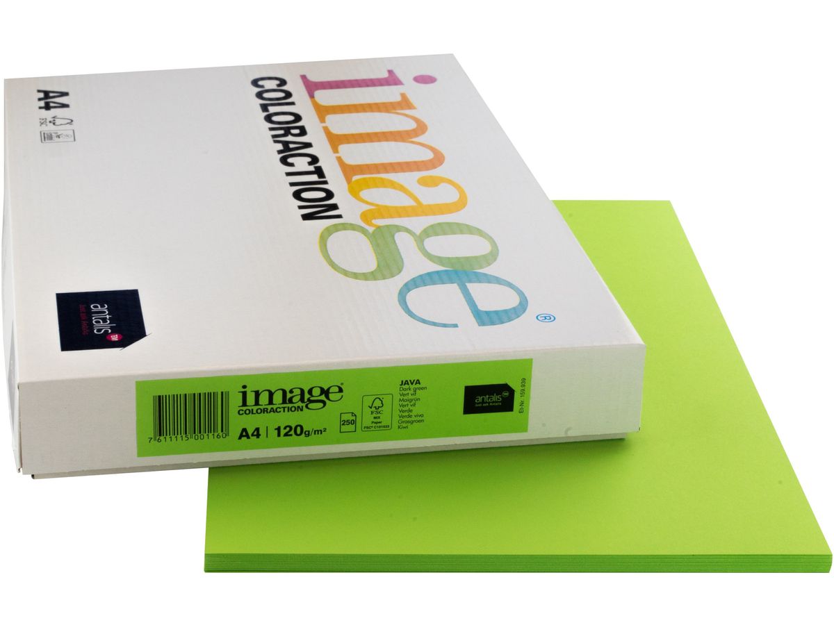 IMAGE COLORACTION Papier à copier Java A4 266695 120g, vert vif 250 feuilles (7611115001160)